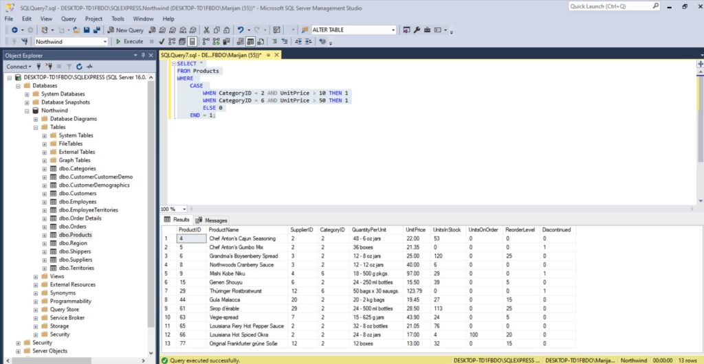 SQL WHERE Clause with CASE Statement