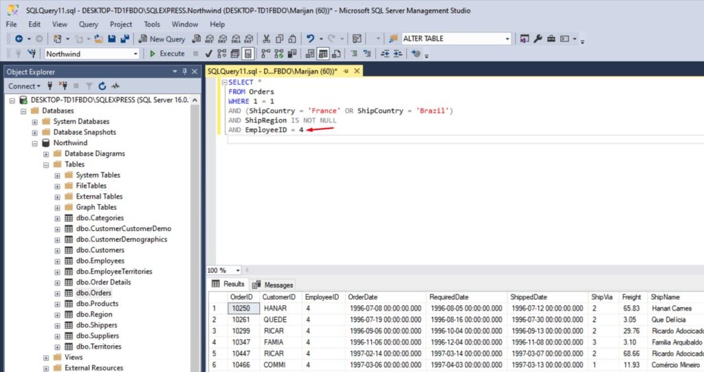 SQL WHERE 1=1