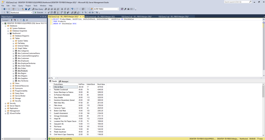 SQL ORDER by statement