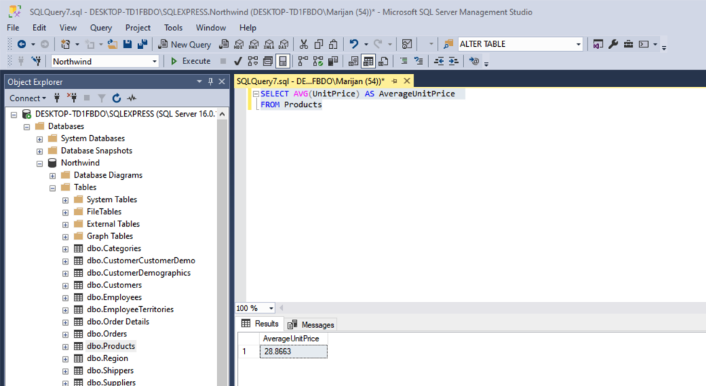 SQL Average Function