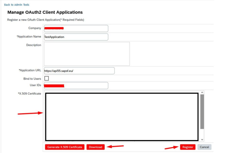 SuccessFactors Download API Certificate