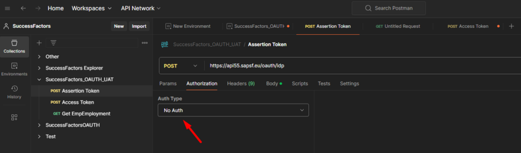 SuccessFactors No Auth