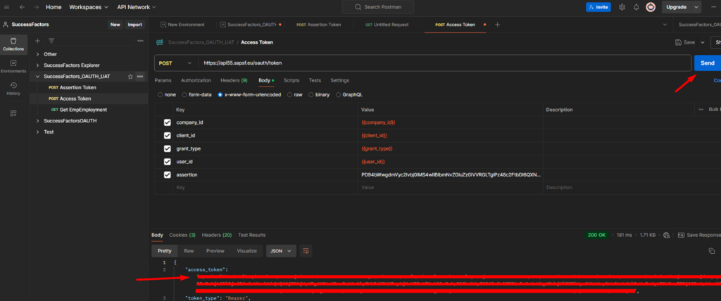 Postman SuccessFactors Access Token