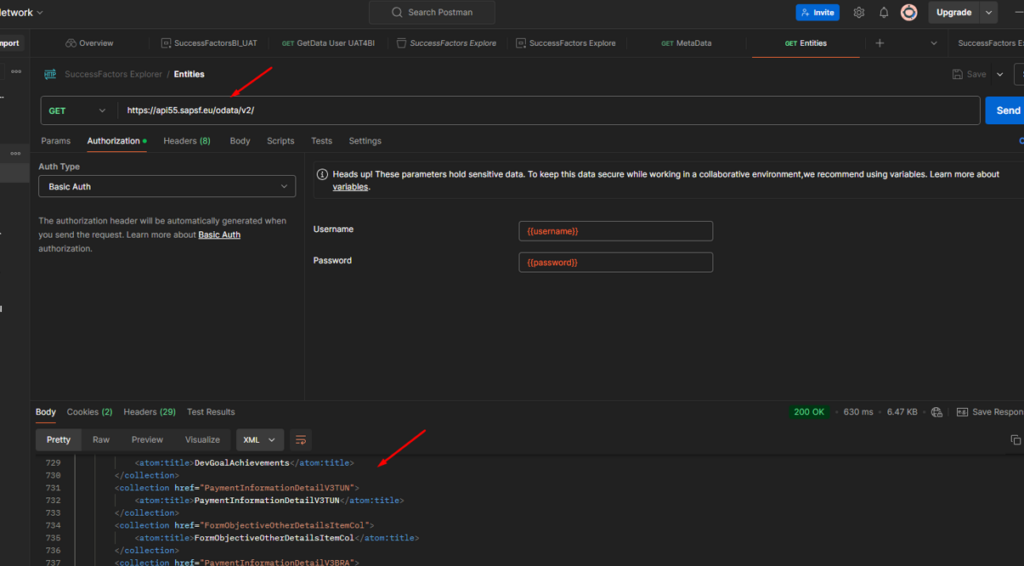 SuccessFactors Odata Entities